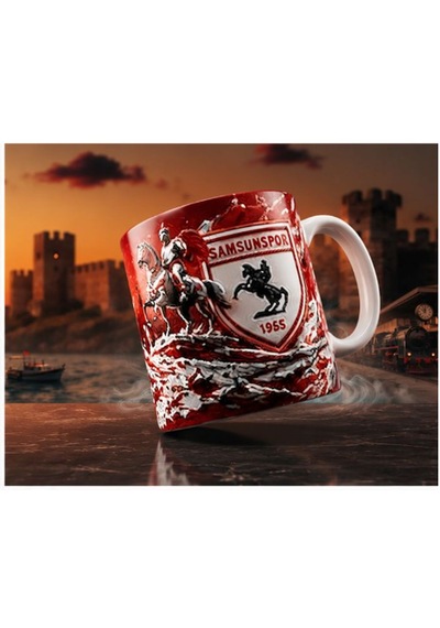 Samsunspor Kırmızı Beyaz Kaliteli Kupa Bardak Taraftara Özel Hediyelik