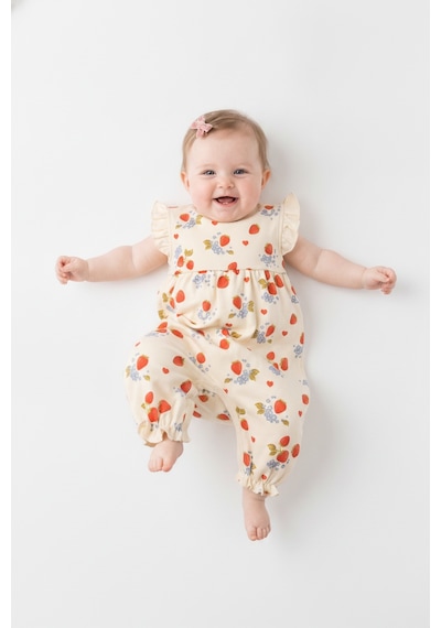Tiffany Baby & Kids Strawberry Garden Organik Tasarımlı Tulum ekru