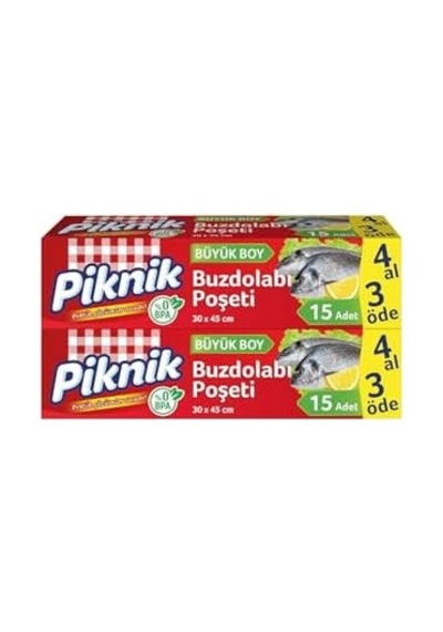 Piknik Buzdolabı Poşeti 4al3öde Büyük 15&apos Li