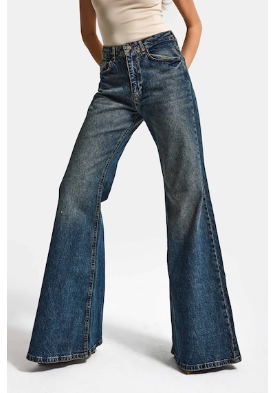 Itsbasic Kadın Tint Kot Rengi 2w5-8 Mry Flare Fit Komfort Kumaş İç Boy 83cm Denim Jean