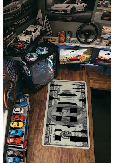 Freedom Dolar Tasarımı 40x90 Cm Oyuncu Mousepad Kaymaz Taban Büyük Boy
