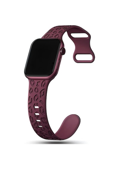 Apple İle Uyumlu Watch 11 10 42mm 6 7 8 9 10 Se Uyumlu 38-40-41mm Leopar Desenli Silikon Kordon