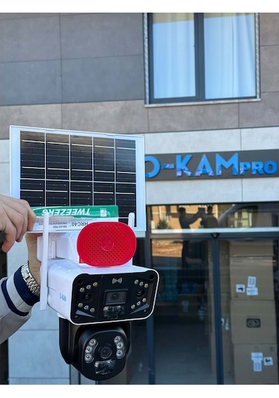 O-kam-3915 4g 6mp Dual Lens Solar Ptz Camera Beyaz