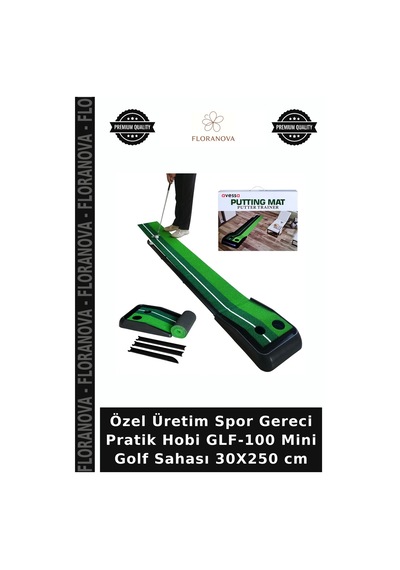 Özel Üretim Spor Gereci Pratik Hobi Glf-100 Mini Golf Sahası 30x250 Cm Çok Renkli