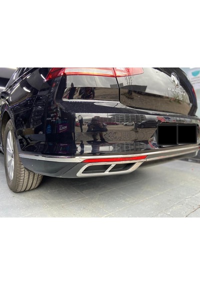 Passat B8.5 Krom Difüzör 3 Prç Cift Çıkış 2019 -2021 Uyumlu