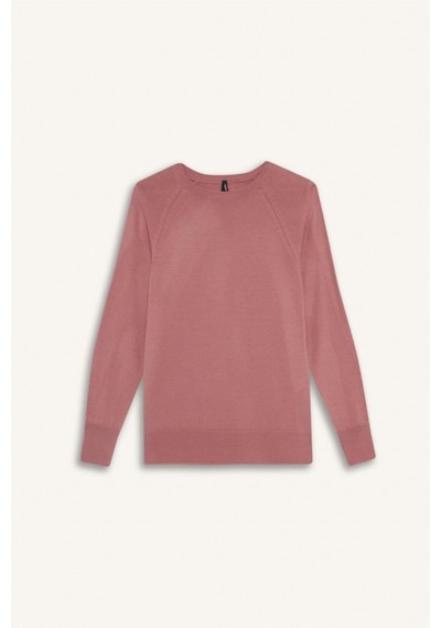 Defacto Relax Fit Bisiklet Yaka Basic Düz Triko Kazak I6913az25wnpn141 Pembe