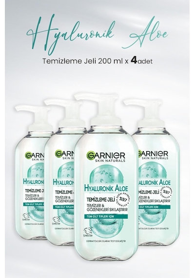 Garnier Hyaluronik Aloe Temizleme Jeli 4 x 200 ML