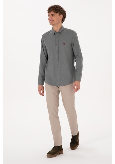 U.S. Polo Assn. Erkek Koyu Bej Slim Fit Kanvas / Chino Pantolon 50310340-VR088