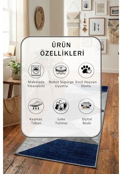 Yıkanabilir Yolluk 71 Çok Renkli