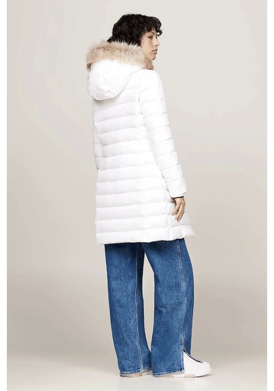 Tommy Jeans Tjw Essentıal Hooded Down Coat Beyaz