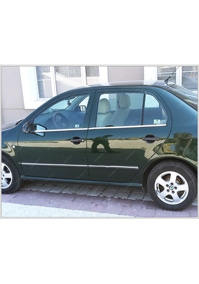 Skoda Fabia Sedan Krom Cam Çıtası 4 Prç 1999-2008 Arası P.Çelik