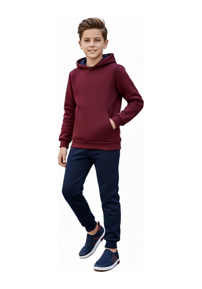 Pandonim Erkek Çocuk 3 İplik Kombin Eşofman Takım Bgl-st05048 Bordo