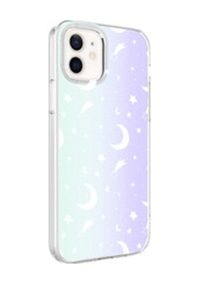 Lexroo İphone 12 M-blue Desenli Silikon İnce Kılıf - Moon