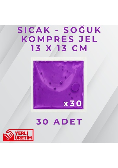 Mor 13x13 Cm 30 Adet Soğuk Kompres Jel Buz Aküsü Soğuk Zincir Buz Jeli Buz Torbası Strafor Kutu İçi Jel