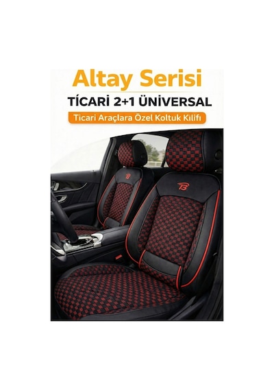 Ford Focus Trend 2012-2018 2+1 Arka Sırt Oturak Uyumlu Altay Serisi Siyah Kırmızı Koltuk Kılıfı
