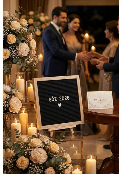 Ahşap Harfli Yazı Panosu 25,5x25,5 Cm Gerçek Cam Çerçeve, 340 Parça Harf Seti, Keçe Yüzey, Standlı Ve Duvara Asılabilir