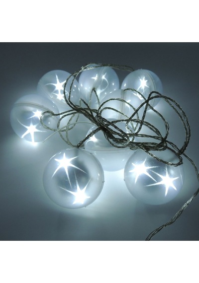 Yıldız Animasyonlu Beyaz Led 8 Top Işık Disko Küre Aydınlatma 220
