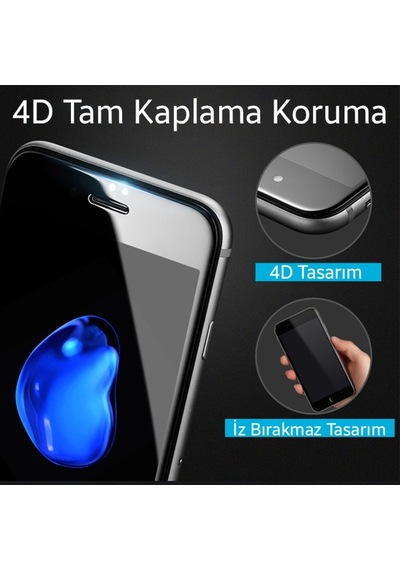 Apple Uyumlu  iPhone 6S Plus 4D Kavisli Full Cam Kırılmaz Koruyucu 6 Pl