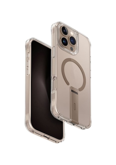 Apple Uyumlu iPhone 16 Pro Max Kılıf Eleva Serisi Standlı Magsafe Özellikli Magclick Premium Kılıf Gold