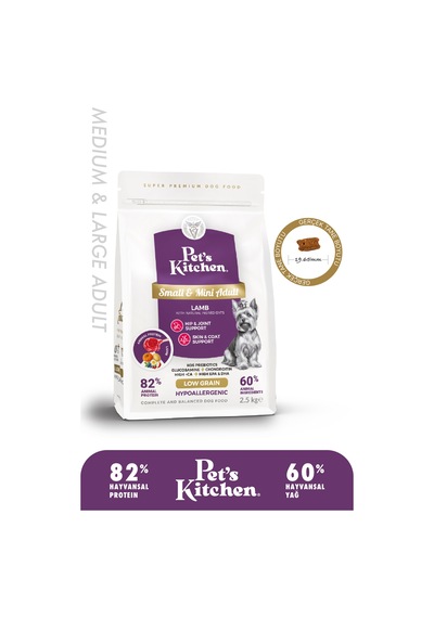 Pet's Kitchen Yetişkin Köpek Maması Küçük Irk Kuzu Etli 2,5 Kg