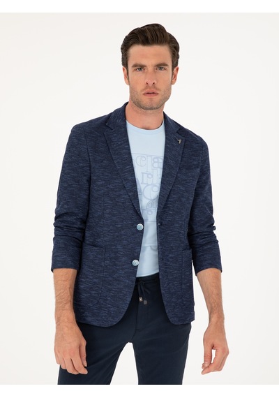 Cacharel Lacivert Slim Fit Pamuk Karışımlı Ceket Cacharel Lacivert Slim Fit Pamuk Karışımlı Ceket