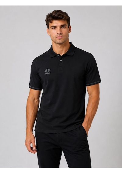 Umbro Lotus Kamp Erkek Siyah Pamuklu Polo Spor Tişört Tf0530