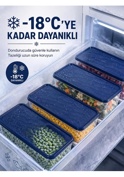 Tr 5'li Dondurucu Saklama Kabı Buzdolabı Toplam 9l Buzluk Dolap İçi Düzenleyici Set Mikrodalga Derin Dondurucu Ve D Diğer