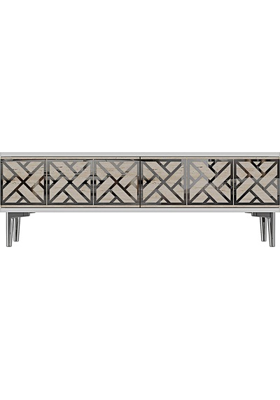 Tsa1238bts Arex Tv Sehpası Beyaz-traverten-silver 120cm