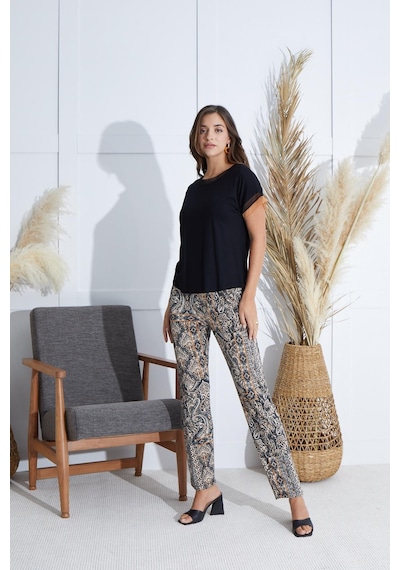 Sevim Kadın Kısa Kol Siyah Pijama Takım C7t7n651 001