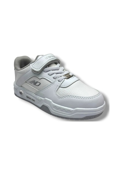 Ndrops 012-26 Deri Cırt Bantlı Çocuk Sneaker 31-35 Beyaz