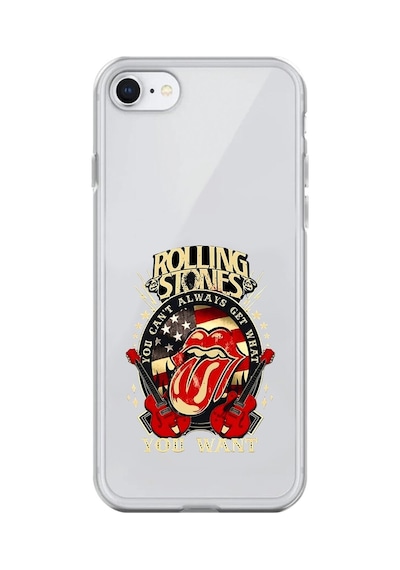 Apple Uyumlu iPhone 8 Şeffaf Kılıf Rolling Stones Tasarımlı