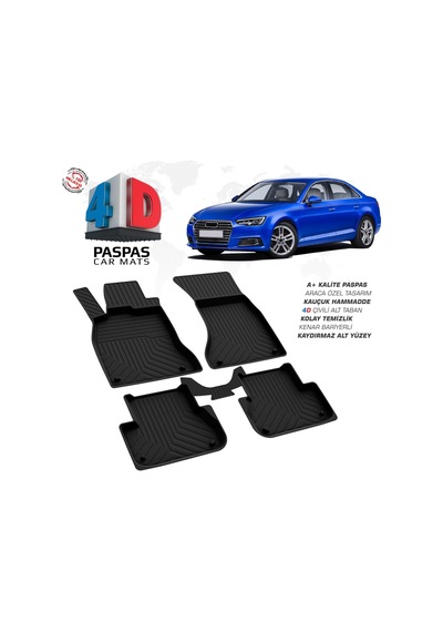 Audi A4 4d Araca Özel Havuzlu Kauçuk Paspas 2016-2019