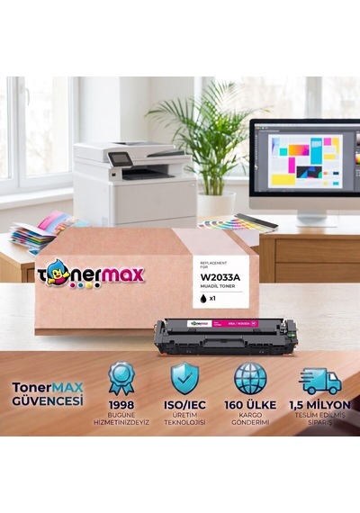 Hp Color Laserjet Pro Mfp M454dn W2033a Kırmızı Muadil Toner Çipli