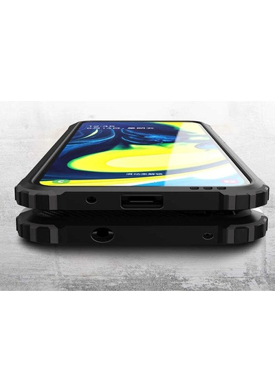 Noktaks - Samsung Galaxy Uyumlu A11 - Kılıf Çift Katman Zırh Tank Crash Military Kapak - Siyah