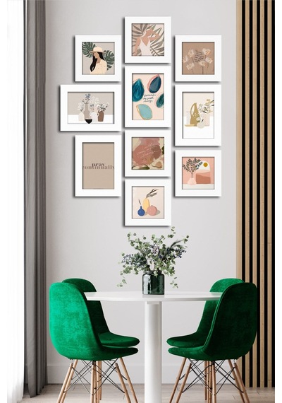 10 Parçalı Çerçeve Görünümlü Mdf Tablo Seti Flm061 Çok Renkli - 713604839 Çok Renkli