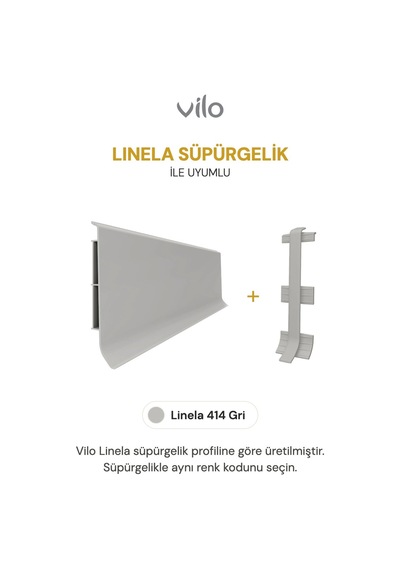 Vilo Süpürgelik Birleştirme Aparatı 2 Adet Linela 414 Gri Uyumlu
