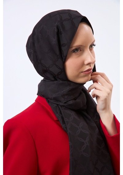 Mirsoy Scarf Lina Modern Desen Şal Siyah