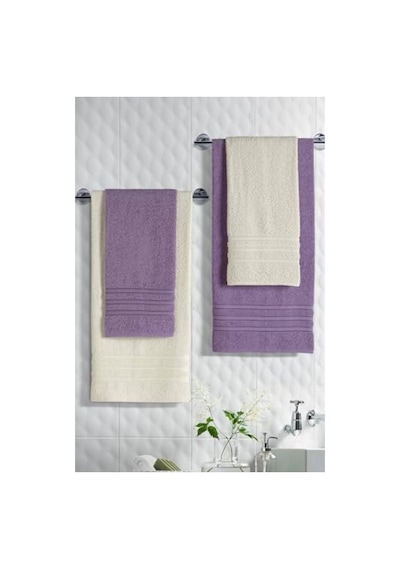 Pamuklu Banyo Havlu Seti - 4'lü, 50x90 Cm Ve 70x140 Cm 6 Renk