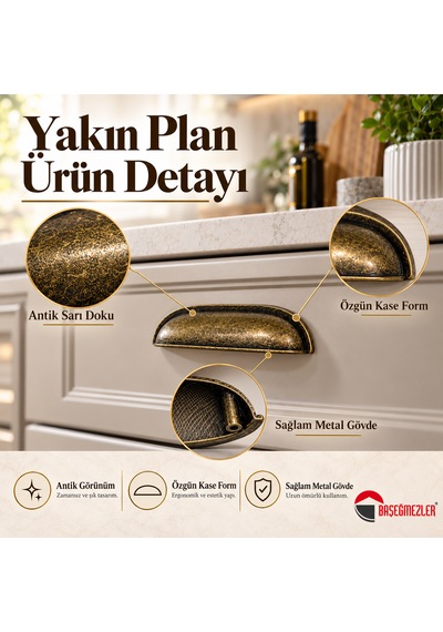 Haskan Tas Kulp Antik Sarı 96 Mm