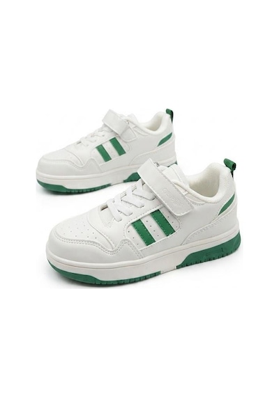 Fort Cool Foor Rahat Esnek Sneaker Erkek Çocuk Spor Ayakkabı Beyaz - Yeşil