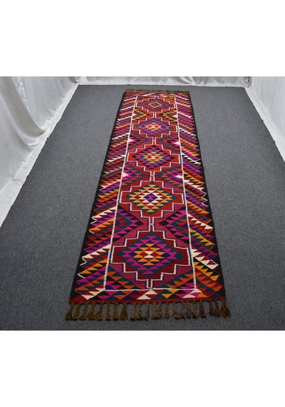 Zehra Abla Halı Yeni El Dokuma Görkemli Otantik Herki Yolluk Yün Kilim 7118 Çok Renkli
