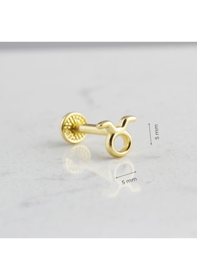 Glorria Altın Boğa Burcu Tragus Piercing Çok Renkli
