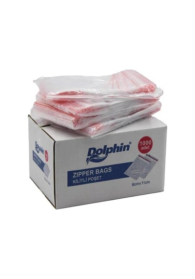 Dolphin Kilitli Şeffaf Buzdolabı Kilitli Saklama Poşeti Torba - 9x11 Cm. - 1000 Adet - Kutu