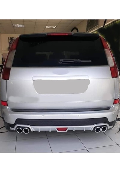 Ford C Max Uyumlu Body Kit Difüzör 4 Çıkış Yuvarlak Gri Model 1