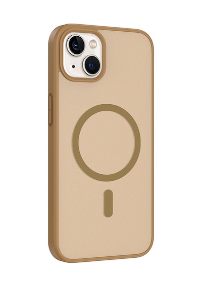 Apple Uyumlu iPhone 15 Kılıf Mat Magsafe Şarj Özellikli Hassas Butonlu Renkli Yumuşak Kenarlı Premium Babet Kapak Desert Gold