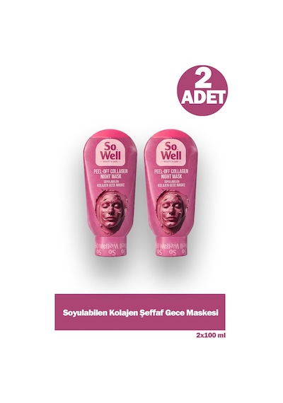So Well Kolajen Gece Mask Soyulabilen Maske 100 Ml 2 Adet