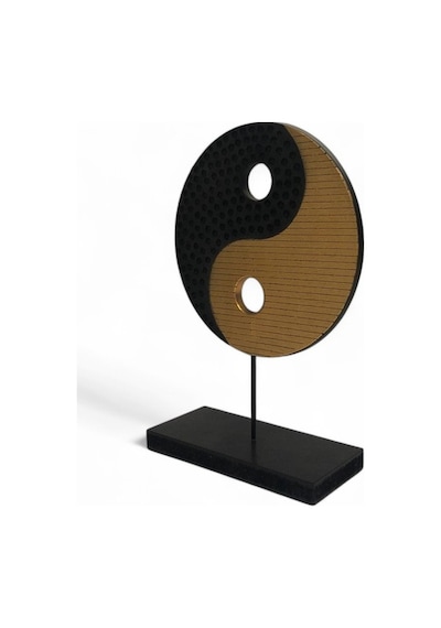 Ying Yang Sarı Siyah Ev Dekoru Büyük
