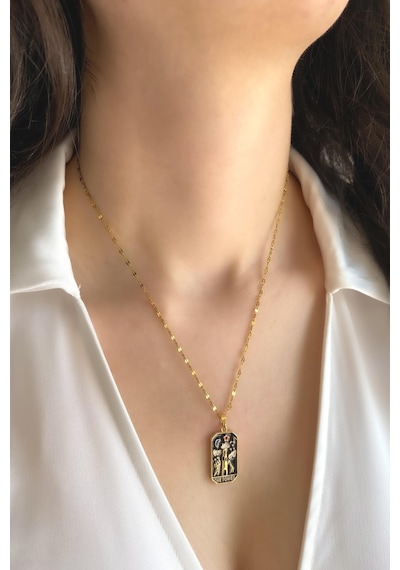 Demokan Kadın Çelik Tarot Seri Yıldız Zincir The Tower Kolye Altın