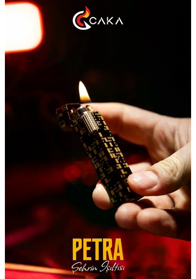 Caka Lighter Petra Black Gold Benzinli Çakmak - Ckl-057