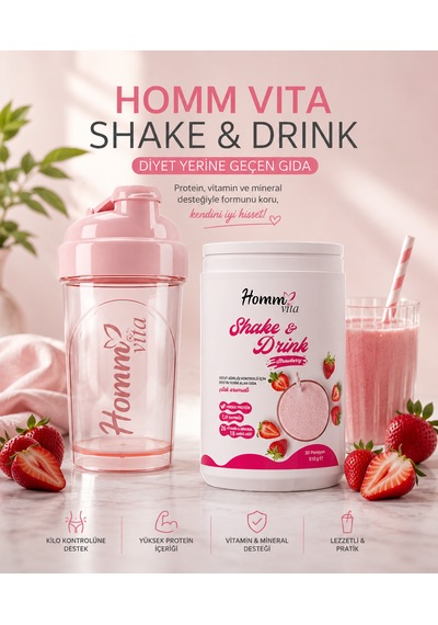 Homm Vita Shake Drink Set Çilek Aromalı